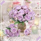 8 Bundles Artificial Peonies Flowers Boho Faux Flowers Arrangements #4