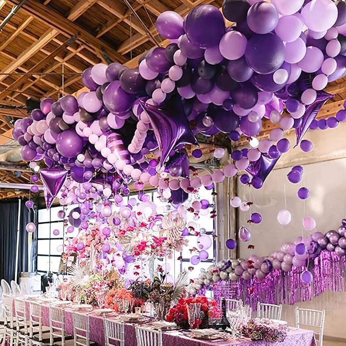 PartyWoo Pastel Purple Balloons 100 pcs Different Sizes Pack of 36 18