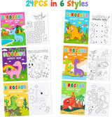 24pcs Dinosaur Activity Coloring Books for Kids Party Favors Mini