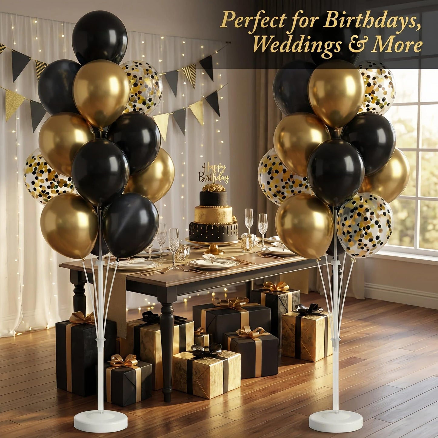 Balloon Column Stand Kit,2 Sets of Assorted Rainbow Balloon Tower