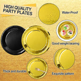 96Pcs Black and Gold Birthday Party Decorations Black and Gold Paper