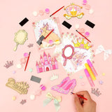 24 Sets Princess Party Favors DIY Wooden Painting Crafts Kit with