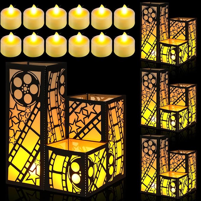 12 Pcs Movie Centerpieces for Table 3 Size Movie Night Party