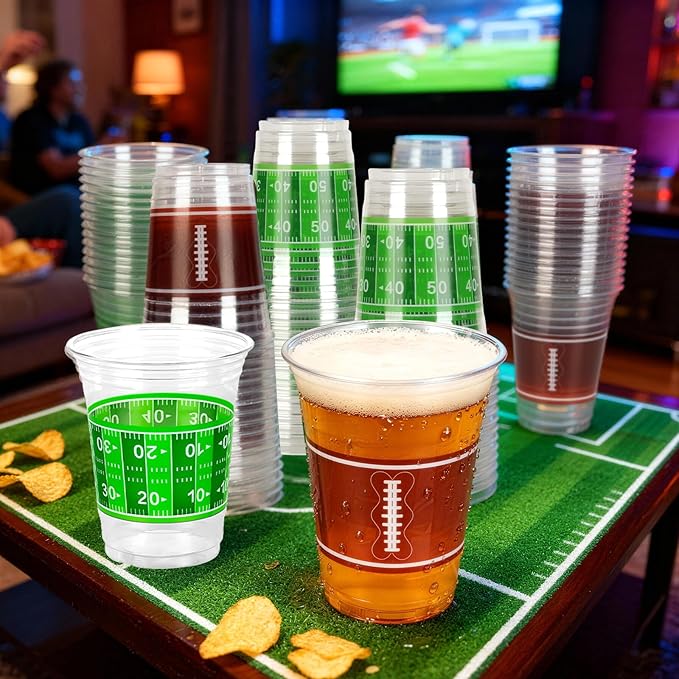 Football Cups Football Party Decorations 50Pcs 16oz Disposable Game