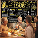 DARUNAXY 61st Birthday Black Gold Party Decoration, Back in 1965