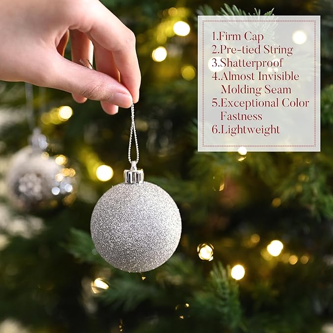 Valery Madelyn Christmas Tree Decorations Ornament Set, 50ct 2 Inches