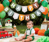 Wild One Felt Green Happy Birthday Banner Birthday Decorations for