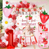Berry First Birthday Decor Strawberry 1st Birthday Decorations for