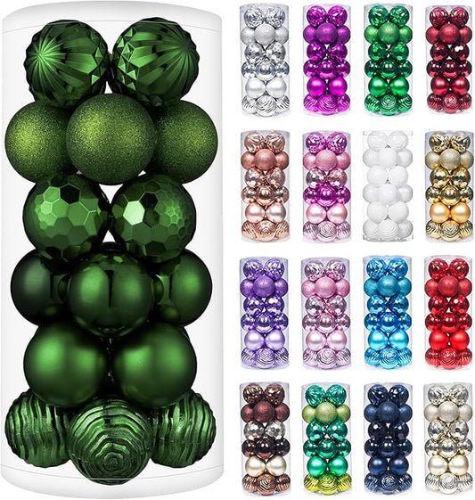 XmasExp 24ct Christmas Ball Ornaments Shatterproof Christmas