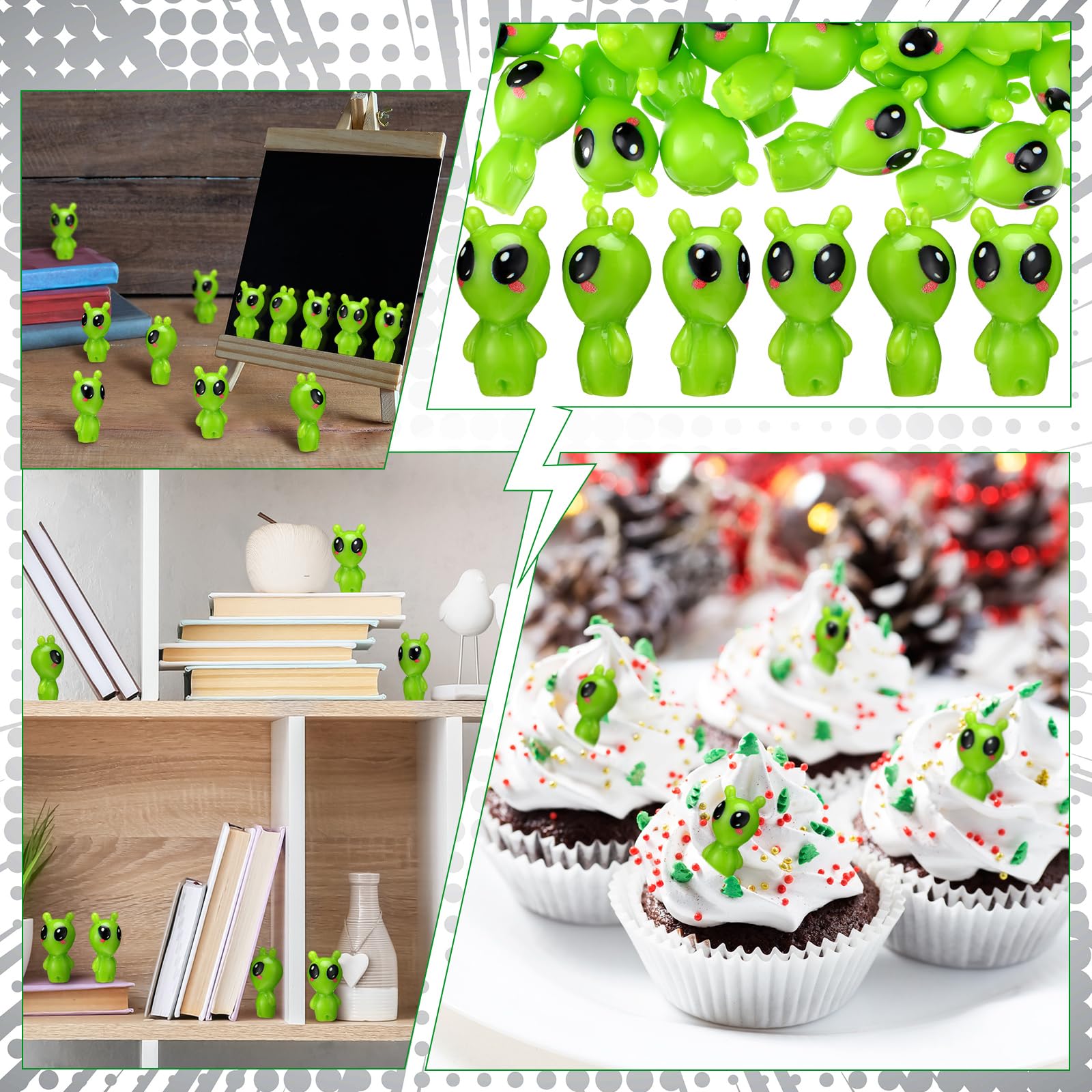 100 Pcs Resin Mini Alien Figures Bulk Tiny Alien Figurine