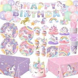 Unicorn Birthday Decorations Plates Napkins Cups Cutlery Hanging
