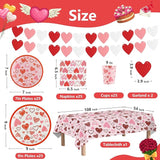 Valentines Day Decorations Party Supplies Set for 25 Disposable