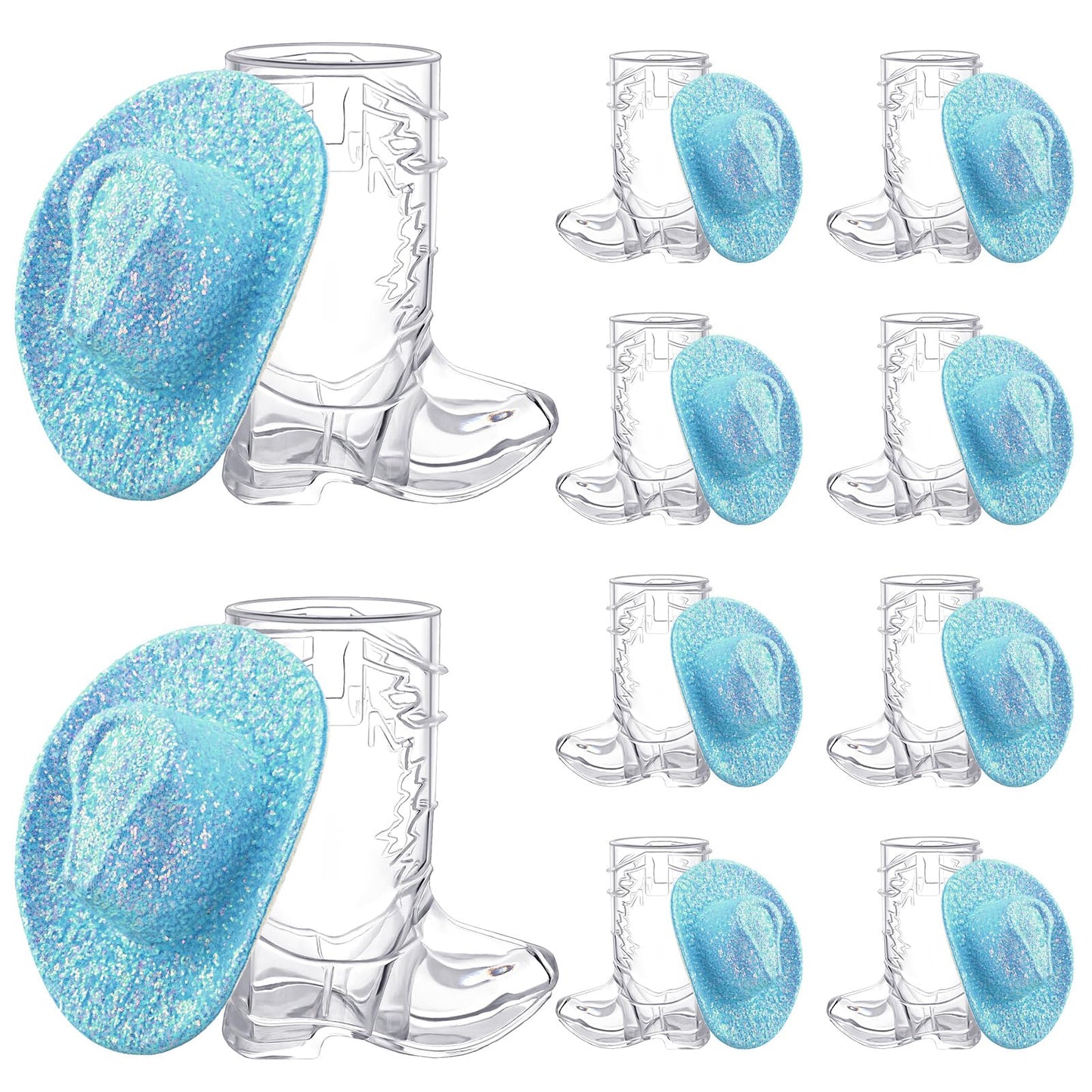 Vesici 20 Pcs Mini Cowgirl Hats Western Tiny Clear Boots Cowboy Shot