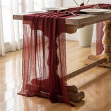 Keketoarrange 3pcs Burgundy Table Runner Red Table Runner Cheesecloth