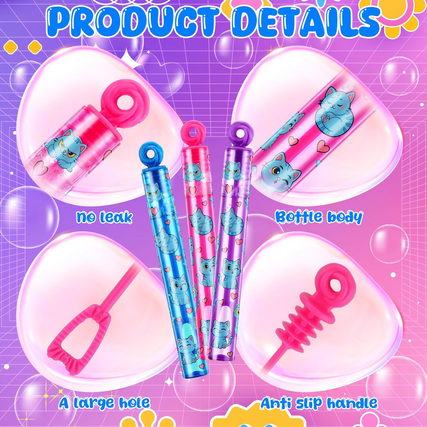Rotatingpals 32 Pcs Kpop Bubble Wands Tiger Decals for Kpop Bubbles