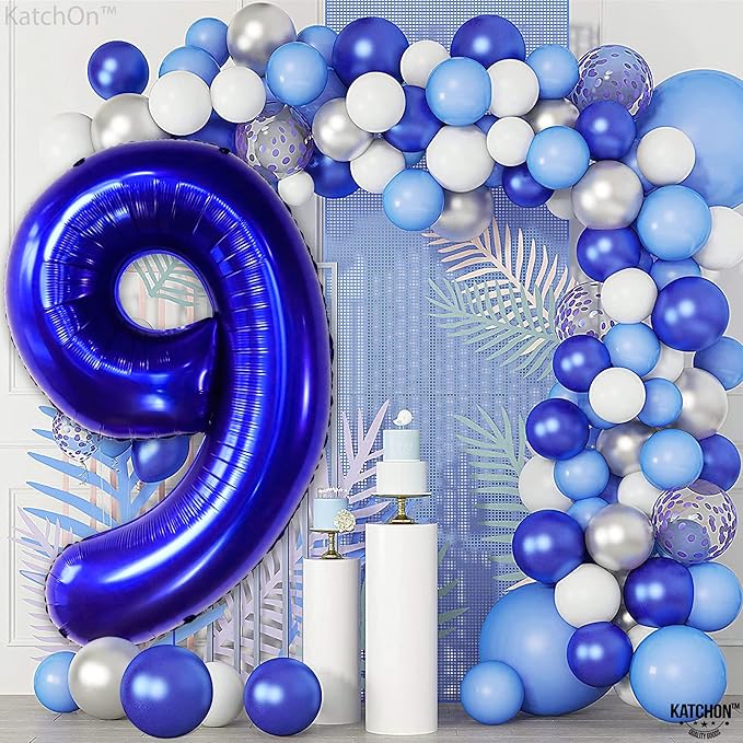 KatchOn, Giant Royal Blue Number 9 Balloon - 40 Inch | Foil 9