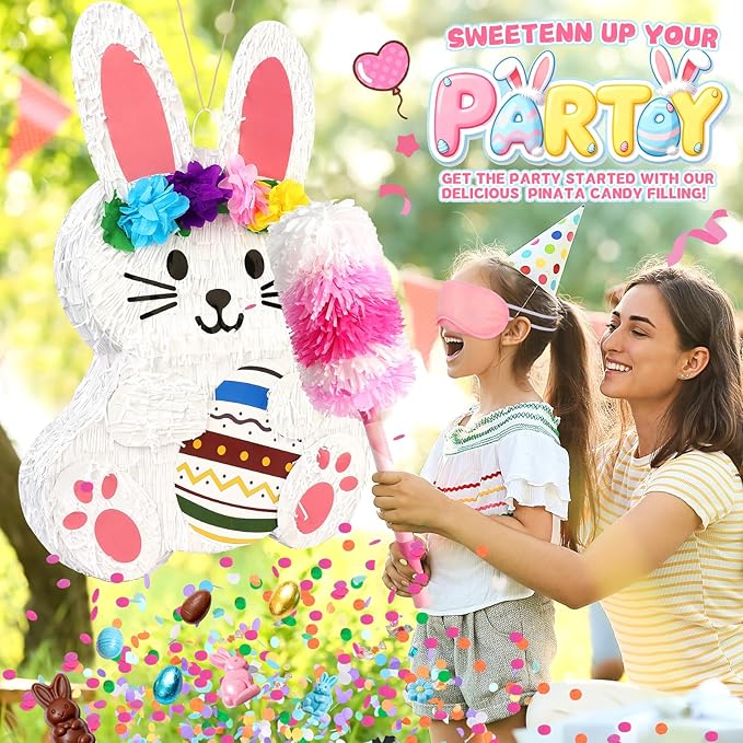 25 Large Easter Decorations Bunny Pinata for Kids Birthday Party