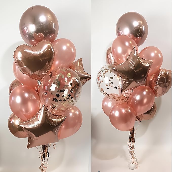 Rose Gold Balloons Garland Arch Kit 18 10 5 In Rose Gold Heart Foil