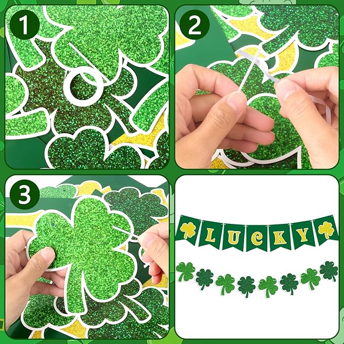 St Patricks Day Banner Garlands St Patricks Day Decorations Lucky