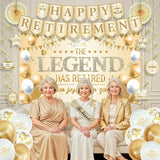 Roetyce Retirement Party Decorations Women, Champagne Gold Happy