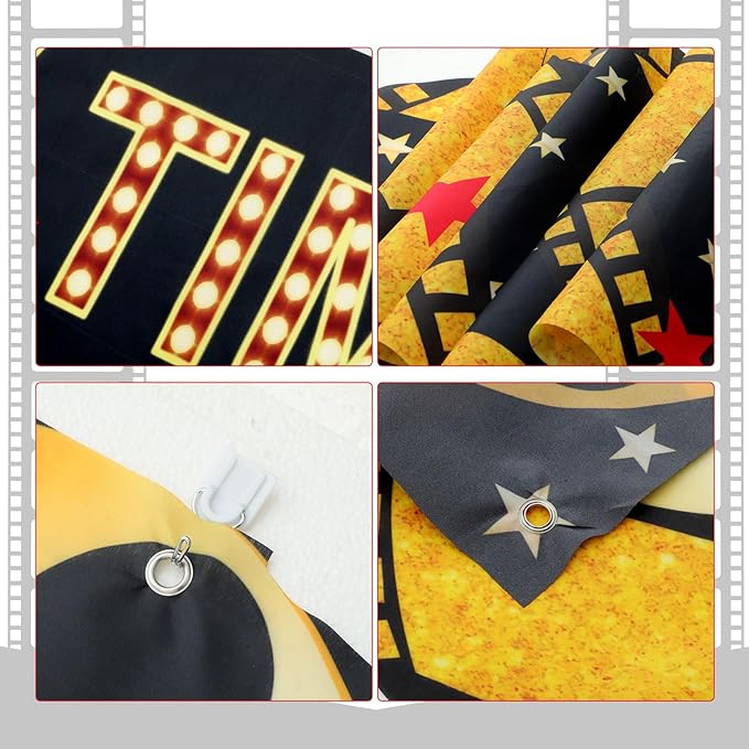 3 Pcs Casino Movie Night Porch Sign Banner Movie Theater Theme Party