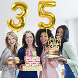 35th Birthday Decorations for Women Gold with 35th Birthday Sash and