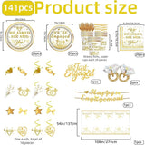 141PCS Engagement Party Decorations Happy Engagement Banner Ring