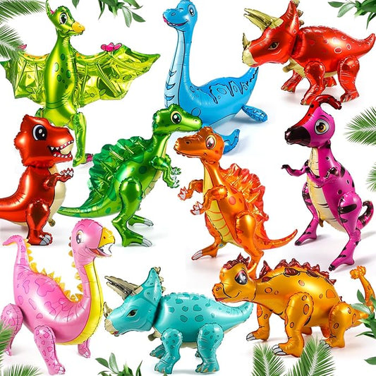 10 Pack Large Dinosaur Balloons for Birthday Party Decor 22 35 in