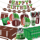 Football Party Decorations Kit Disposable Tableware Set Includes