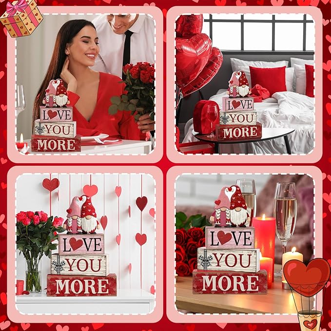 4 Pcs Valentine Day Table Decoration Gnomes Valentine Centerpiece