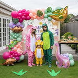 Three Rex Cute Dinosaur theme birthday party Decorations with Pink