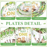 452 Pcs Wild One Birthday Party Decorations for 50 Safari Jungle