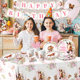 Horse Birthday Decorations Tableware,171PCS Cowgirl Floral Themed