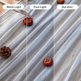 Keketoarrange Spring Table Runner Light Blue Cheesecloth Gauze Rustic