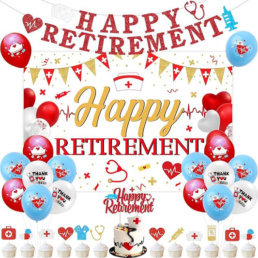 Nurse Retirement Party Decorations Nurse Happy Retirement Backdrop