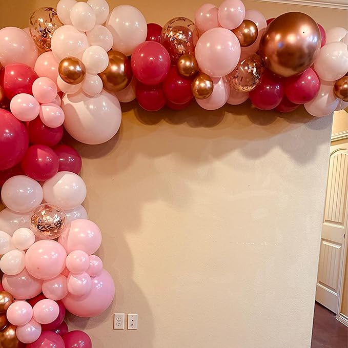 Togvu Dusty Rose Balloon Set, 60 Packs 12 Inch Retro Pink Metallic