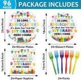 96Pcs Kindergarten Graduation Party Paper Plates and Napkins So Long