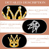 12 Pcs Crown Cake Topper Mini Baby Crown Tiny Queen Small Alloy Gold, 