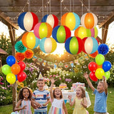 15Pcs Pool Party Decorations Beach Ball Paper Lanterns Summer
