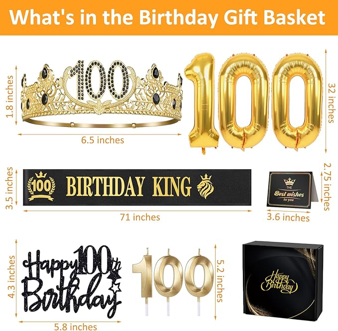 100th Birthday Gifts for Men 100th Birthday Decorations for Men