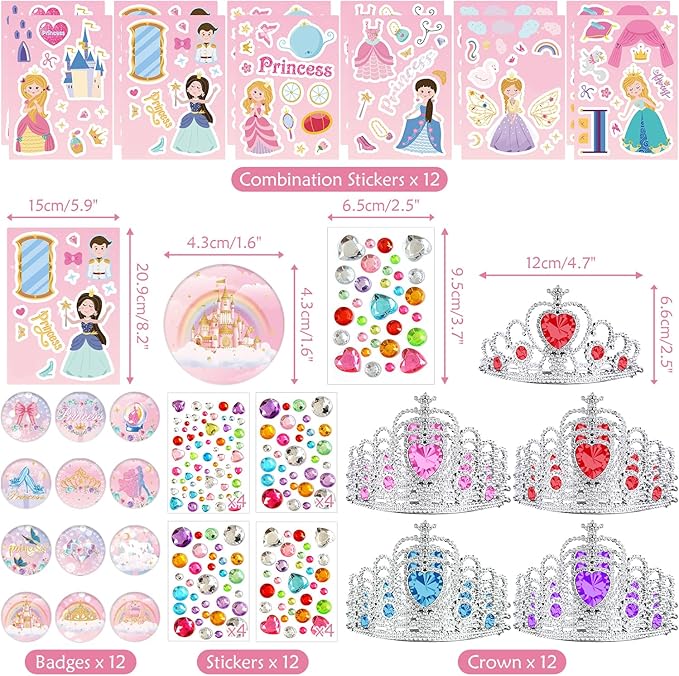 Princess Party Favors Including 12 Gift Bag 12 Stickers 12 Silicone