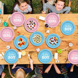 48 Pcs Gender Reveal Plates Party Decorations Pink and Blue plates