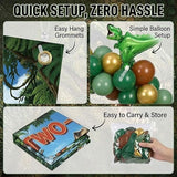 Dinosaur Two Rex Birthday Decorations include Hunter Green Brown