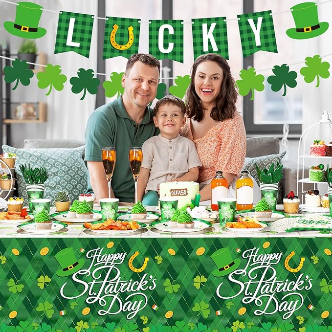 172 Pcs St Patricks Day Party Decoration Set Serves 24 Include Happy