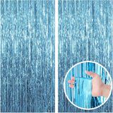 2 Pack Blue Backdrop Curtain Tinsel Streamers Ocean Themed Decor