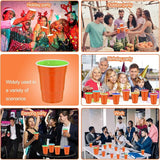 120 pcs Orange Plastic Cups Halloween plastic Disposable cups 16 oz