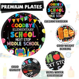 96Pcs Elementary Graduation Party Paper Plates and Napkins Goodbye