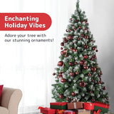 PREXTEX Wine Red Christmas Ornaments Set - 36 Shatterproof Wine