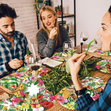 100 Pcs Tropical Luau Party Supplies Set Serves 25 Disposable