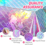 146Pcs Shell Plates and Napkins Iridescent Mermaid Party Supplies